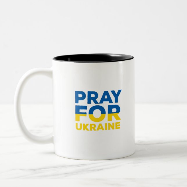 Taza Bicolor Rezar por Ucrania (Izquierda)