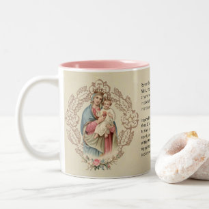 Taza Bicolor Rezo bendecido de Jesús Memorare del Virgen Marí