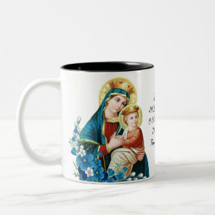 Taza Bicolor Rezo católico religioso de Jesús del Virgen Mar
