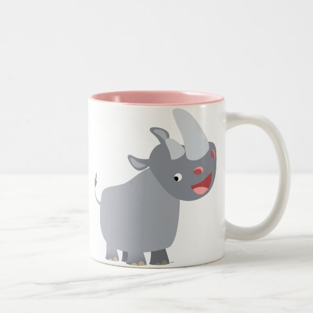 Taza Bicolor Rhino Mug, Personalizado divertido (Derecha)