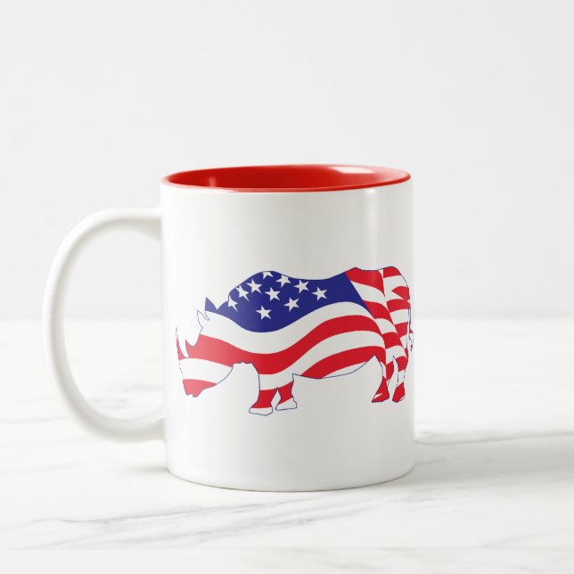 Taza Bicolor Rhino-USA-Flag (Izquierda)