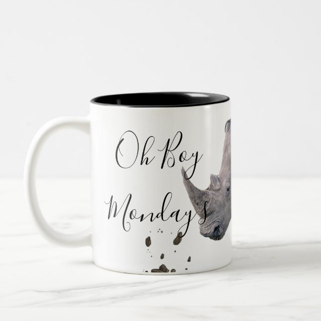 Taza Bicolor Rhinoceros Oh Boy Mug del Lunes (Izquierda)