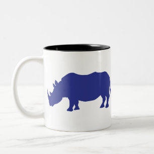 Taza Bicolor Rhinoceros Silhouette