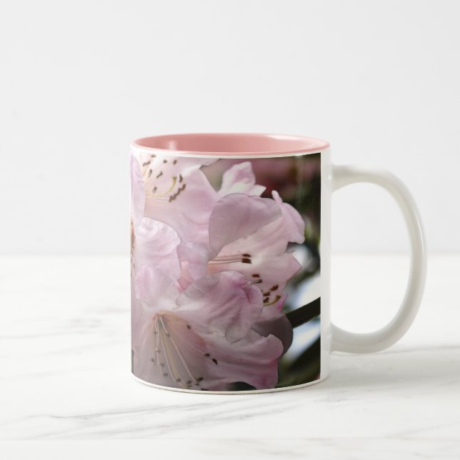 Taza Bicolor Rhododendros Pink Azaleas Floral Mug (Derecha)