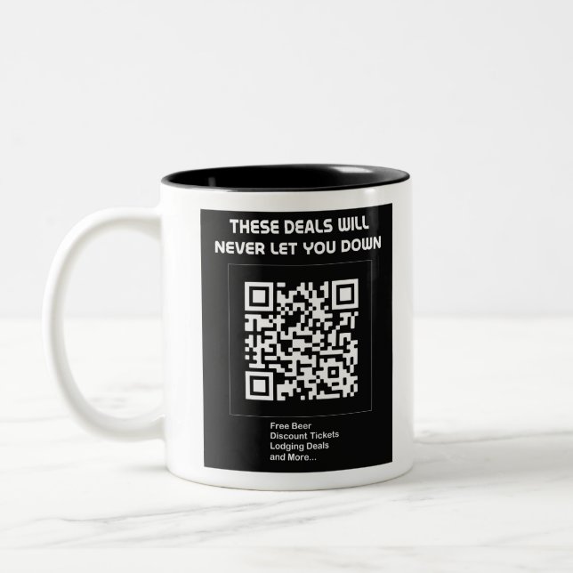 Taza Bicolor Rickroll QR code (Izquierda)