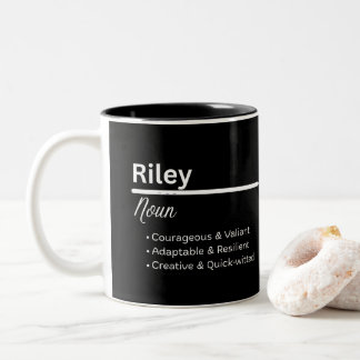 Taza Bicolor Riley Boy Personalized Name Definition