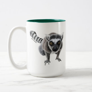Taza Bicolor Ringtail Lemur - 15oz Ceramic Mug