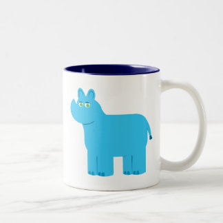 Taza Bicolor Rinoceronte azul