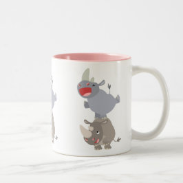 Taza Bicolor Rinocerontes Personalizados de Cute Salapfrog