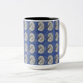 Taza Bicolor Riñones azules,