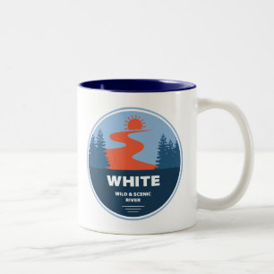 Taza Bicolor Río Oregón blanco salvaje y escénico
