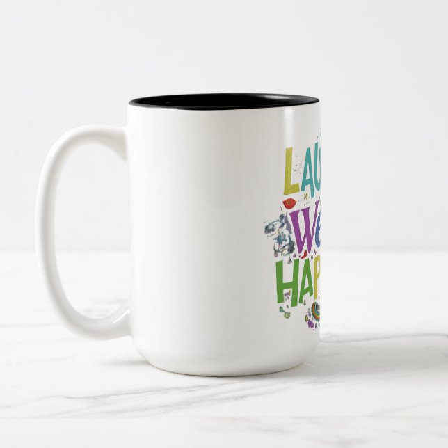 Taza Bicolor Riqueza de la felicidad (Izquierda)