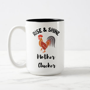 Taza Bicolor Rise and Shine Funny Rooster Mug Cup
