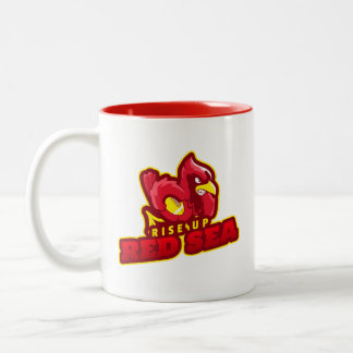 Taza Bicolor Rise Up Red Sea Cardinal Bird Football Shirt
