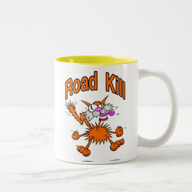 Taza Bicolor Road Kill Cat (Derecha)