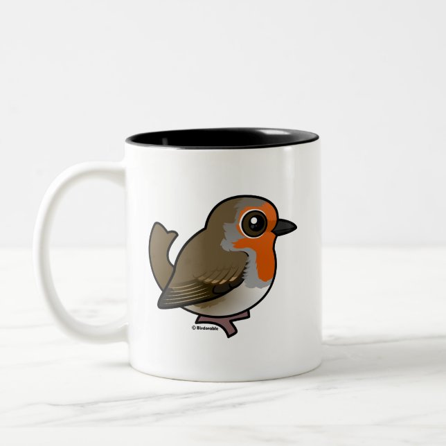 Taza Bicolor Robin europeo (Izquierda)