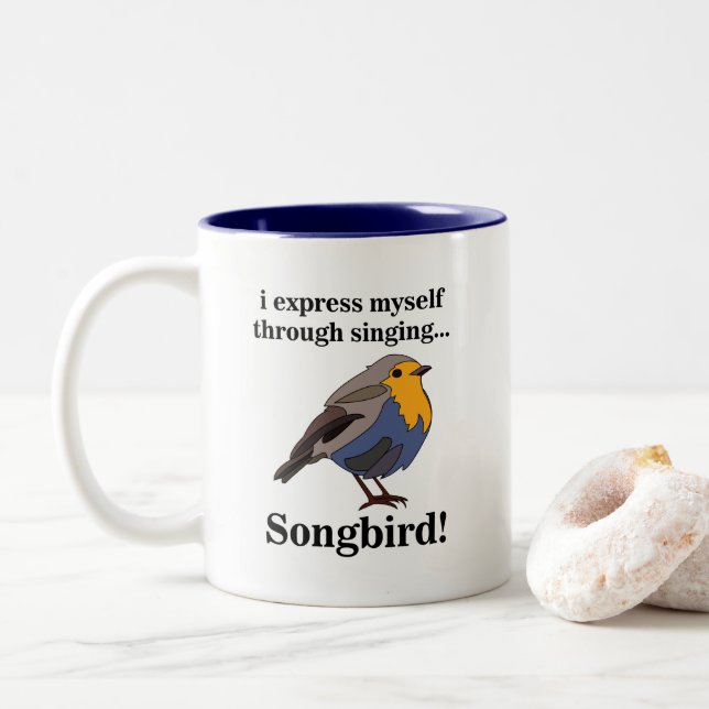 Taza Bicolor Robin Redmama Songbird (Con donut)