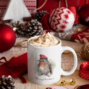 Taza Bicolor Robin Winter Delight, personalizado