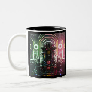 Taza Bicolor Robot 1 negro de dos tonos