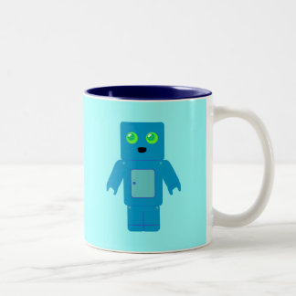 Taza Bicolor Robot azul
