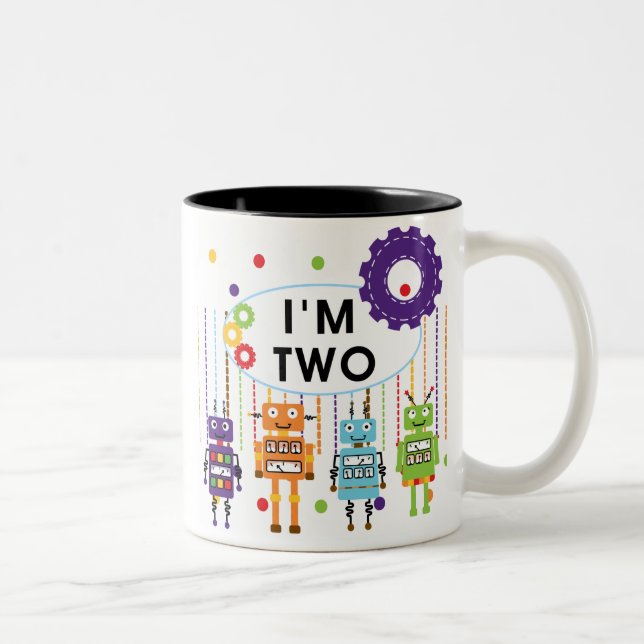 Taza Bicolor Robot camisetas y regalos de cumpleaños (Derecha)