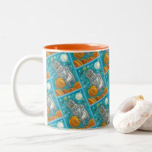 TAZA BICOLOR ROBOT PICKING PUMPKINS , HOMBRE MECÁNICO DE HALLOW