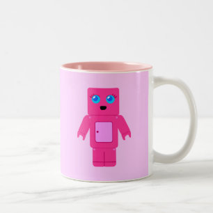 Taza Bicolor Robot rosado