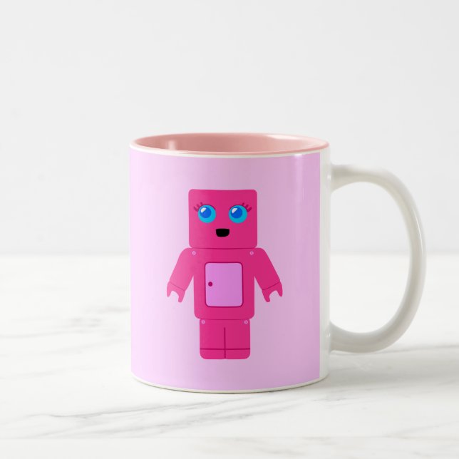 Taza Bicolor Robot rosado (Derecha)
