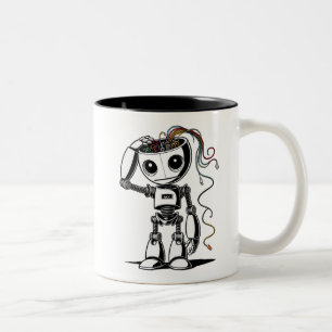 Taza Bicolor Robot roto - Estoy bien