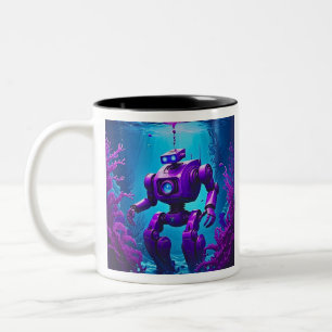 Taza Bicolor robot scuba submarino