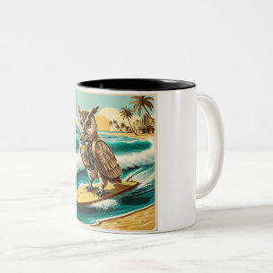 Taza Bicolor Robots vintage navegando en la playa