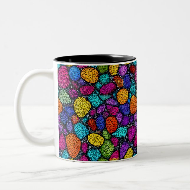 Taza Bicolor Rocas coloridas abstractas (Izquierda)