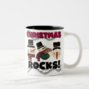 Taza Bicolor Rocas del navidad de los muñecos de nieve