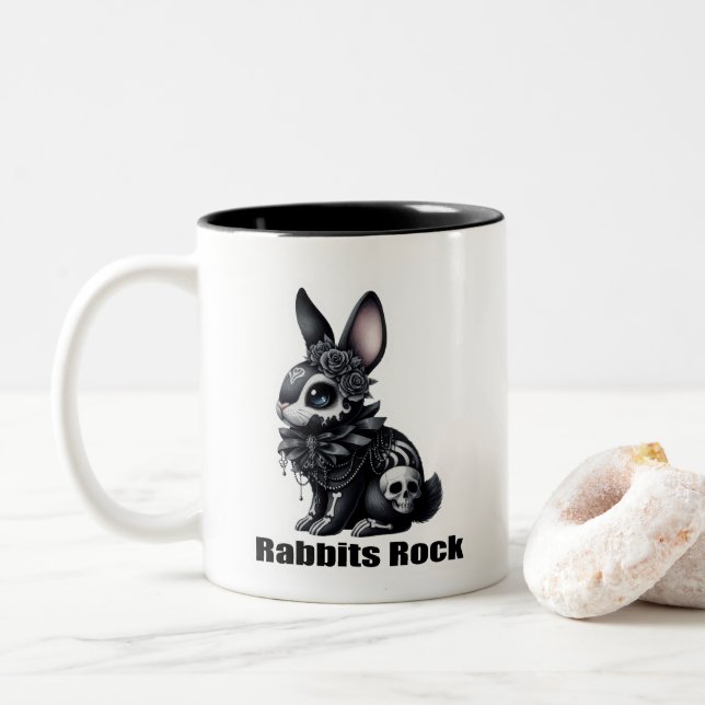 Taza Bicolor Rock de conejo (Con donut)