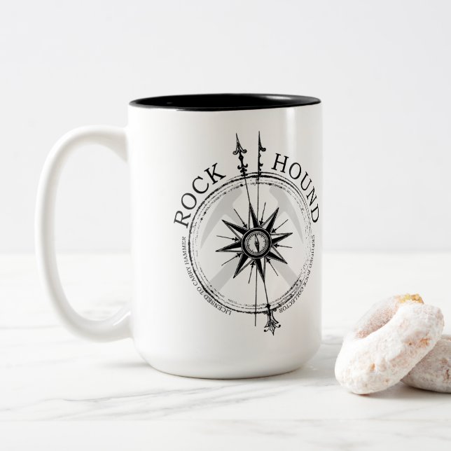 Taza Bicolor Rock Hound: Colector de rock certificado (Con donut)
