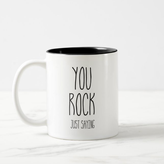 Taza Bicolor Rock Sayin Coffee Tea Mug (Izquierda)