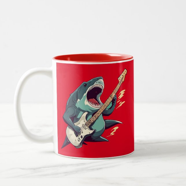 Taza Bicolor Rocking Megalodon Kid's Mug (Izquierda)