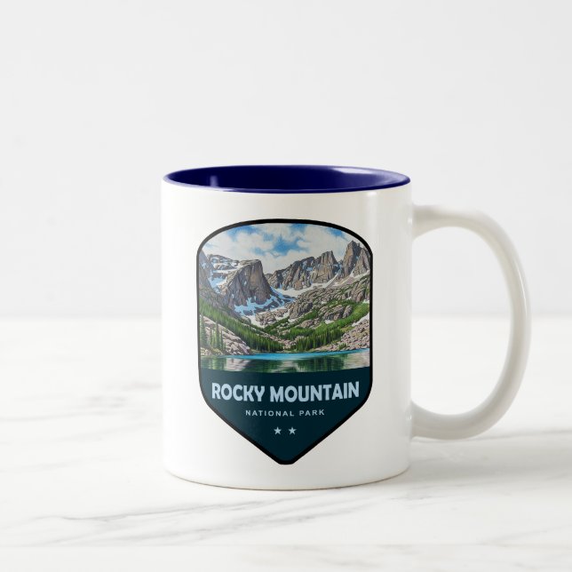 Taza Bicolor Rocky Mountain National Park Shield (Derecha)