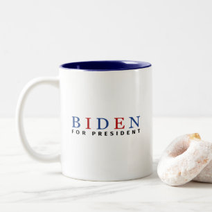 Taza Bicolor Rojo azul moderno Joe Biden para presidente
