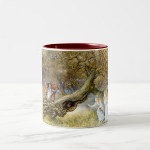 Taza Bicolor Rojo blanco como la nieve y color de rosa