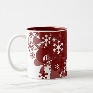 Taza Bicolor Rojo de la nieve que remolina