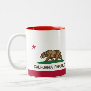 Taza Bicolor Rojo de la república de California (bandera del