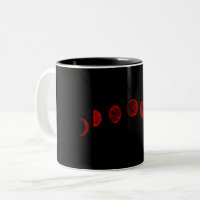 Rojo Oscuro & Fases Lunares Negras Gótico 