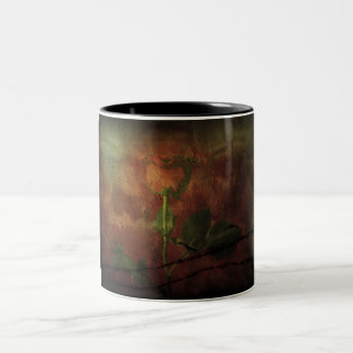 Taza Bicolor Rojo rosa sobre fondo grueso