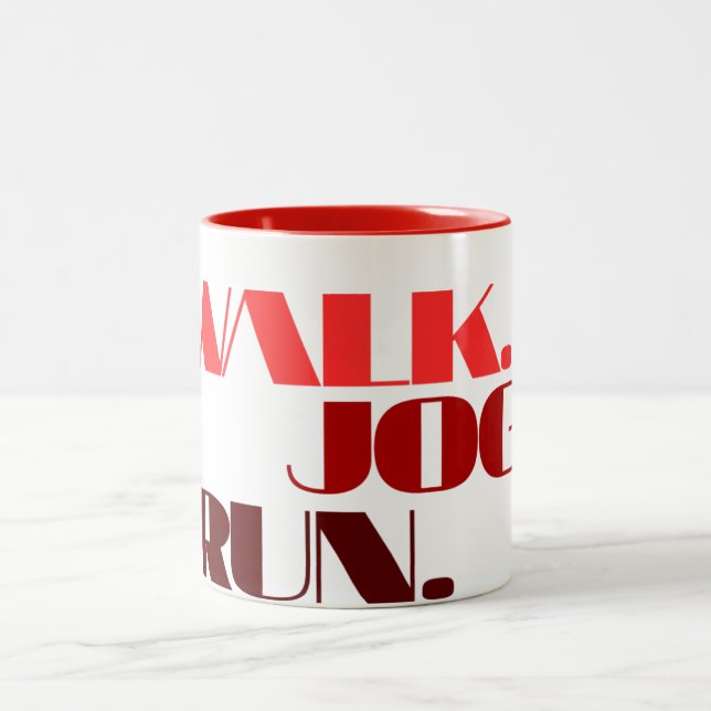 Taza Bicolor ROJO WALK JOG RUN (fuente CHUNKY) (Centro)