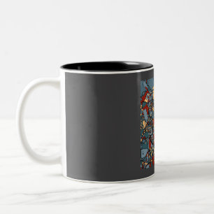 Taza Bicolor Roma Italia Resumen Mapa de la ciudad Poster de la