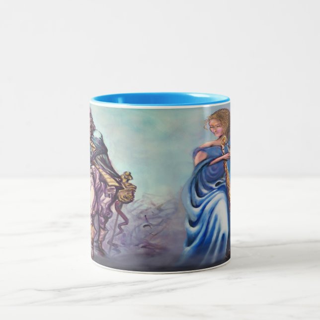 Taza Bicolor Romance de dos tonos de café Mug (Centro)