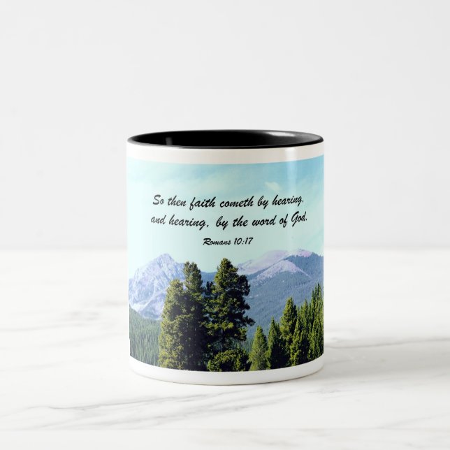 Taza Bicolor Romanos 10:17 (Centro)
