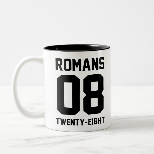 Taza Bicolor Romanos 8 28 (Izquierda)