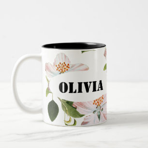 Taza Bicolor Romantic flowers blooming garden